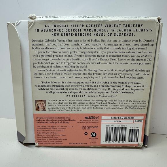 Broken Monsters Lauren Beukes Novel Book on CD Tape Audiobook 11 CDs - Picture 4 of 6
